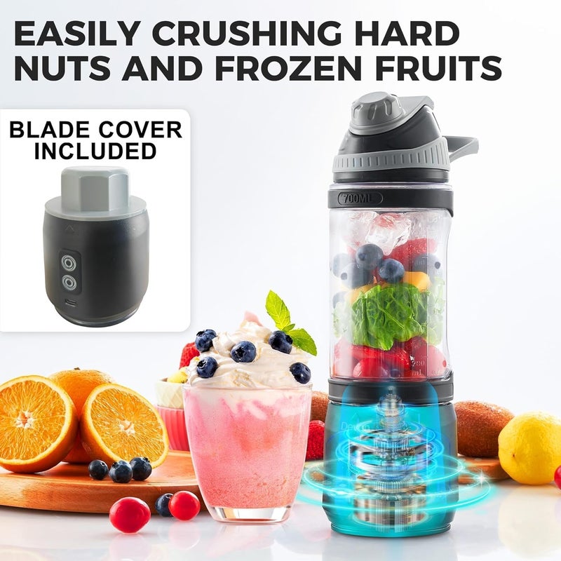 Devan Portable Blender, Anti-Jamming for Shakes and Smoothies, USB Rechargeable, BPA Free 24oz Sporty Bottle with a Travel Lid Valentine's Day Gifts. - Image 3
